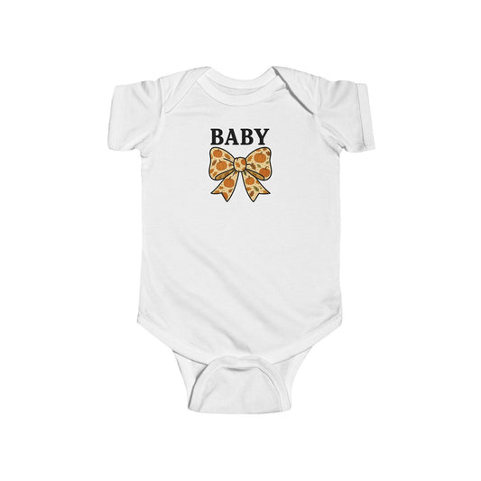 Pumpkin Bow Baby Bodysuit | Fall Infant Outfit
