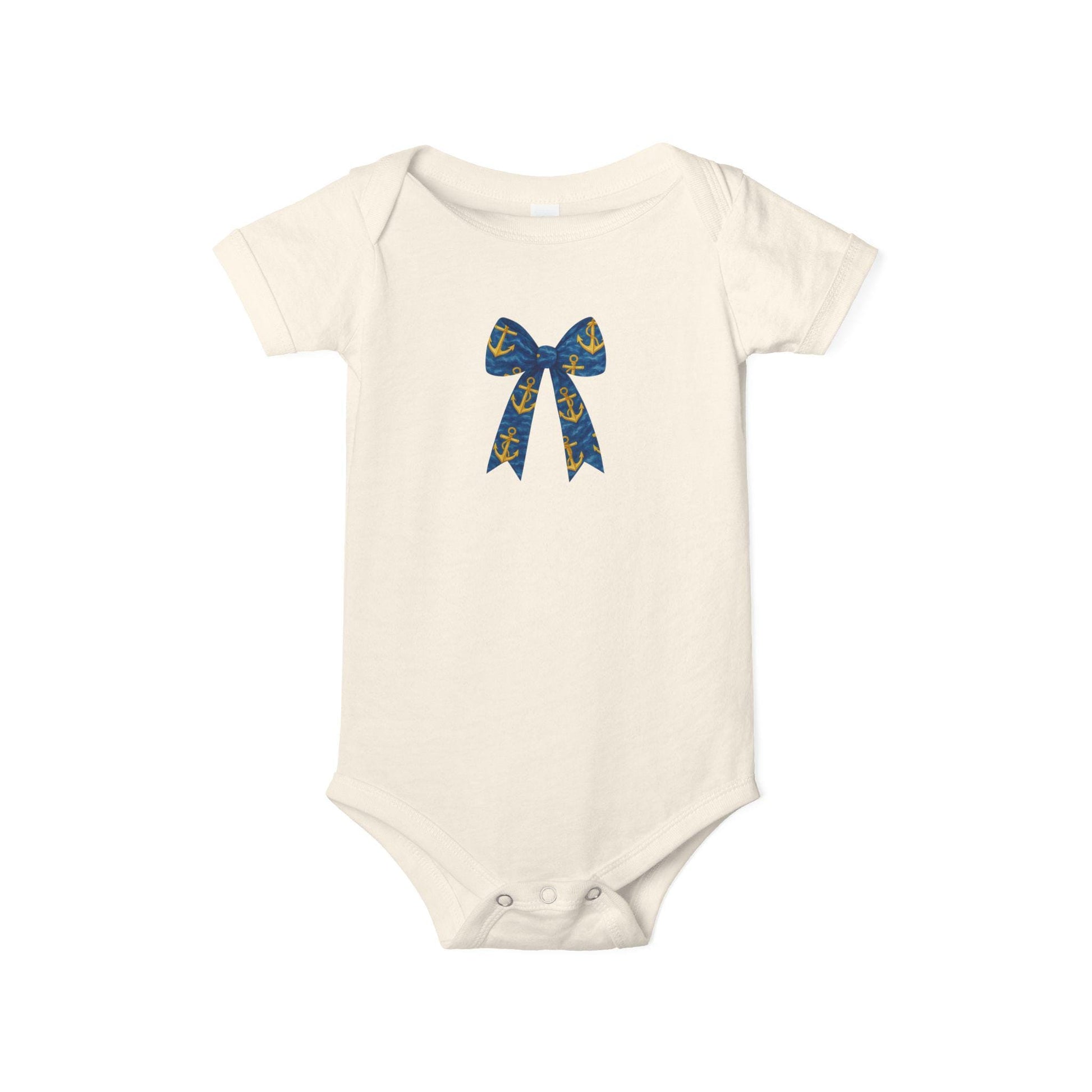Anchor Bow Baby Onesie | Nautical Infant Outfit