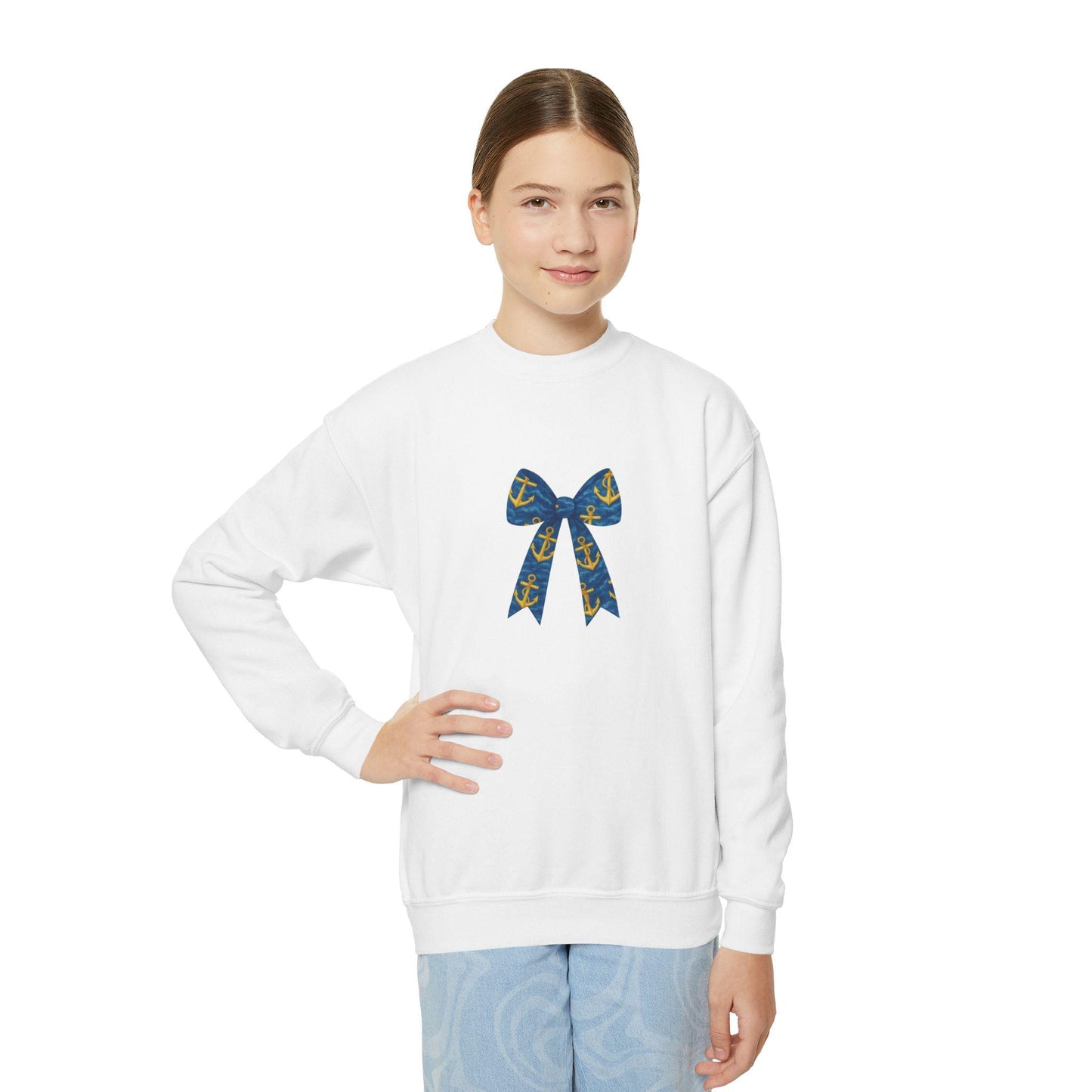 Youth Nautical Bow Sweatshirt