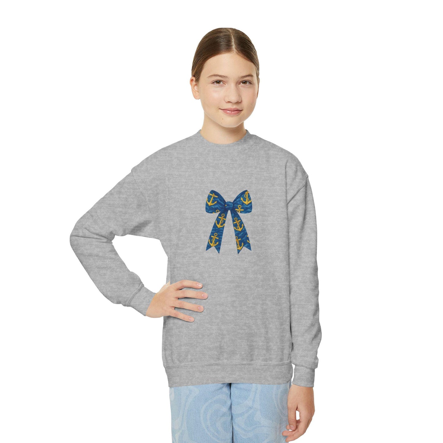 Youth Nautical Bow Sweatshirt