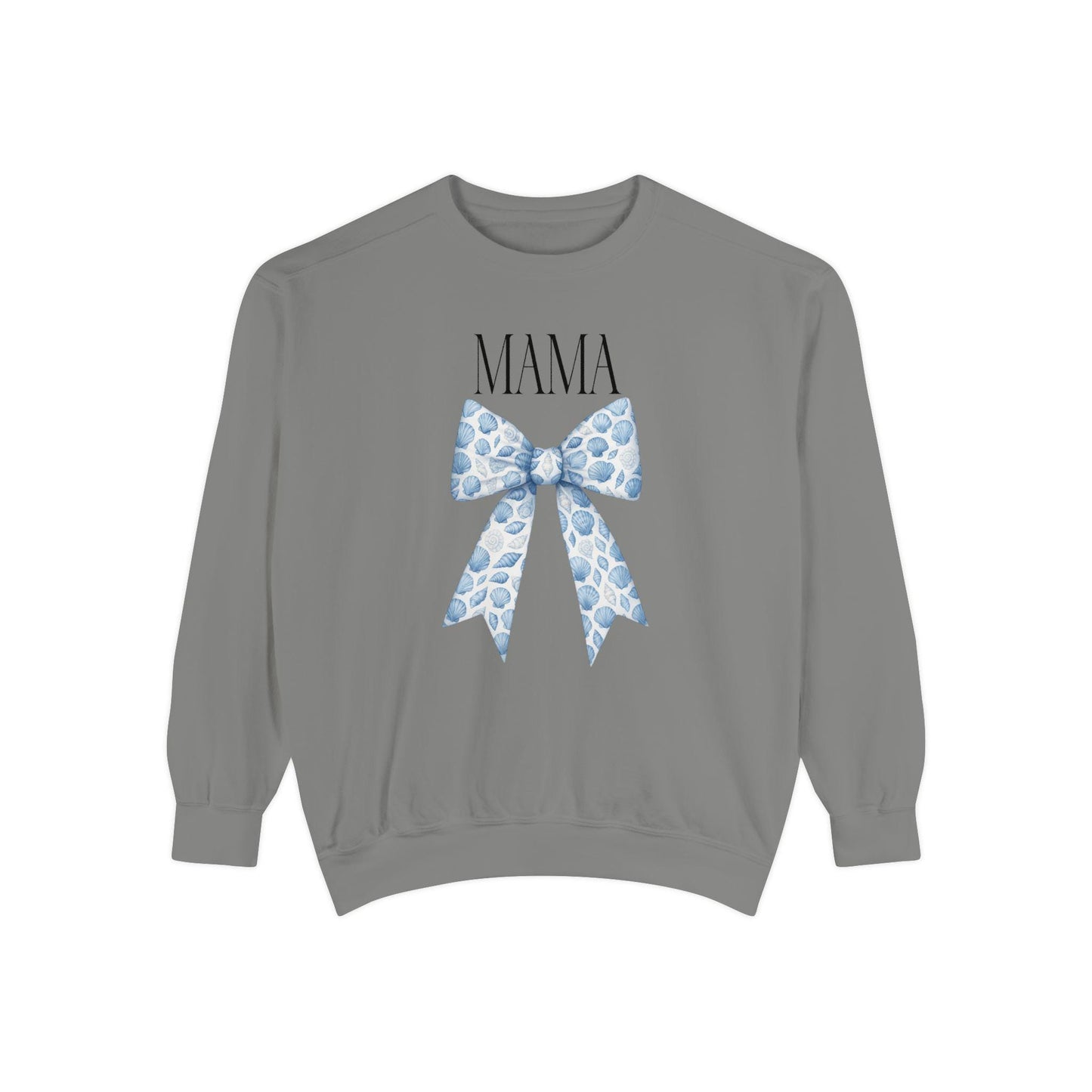 Seashell Bow Sweatshirt for Mom | Mama Seaside Theme Bow