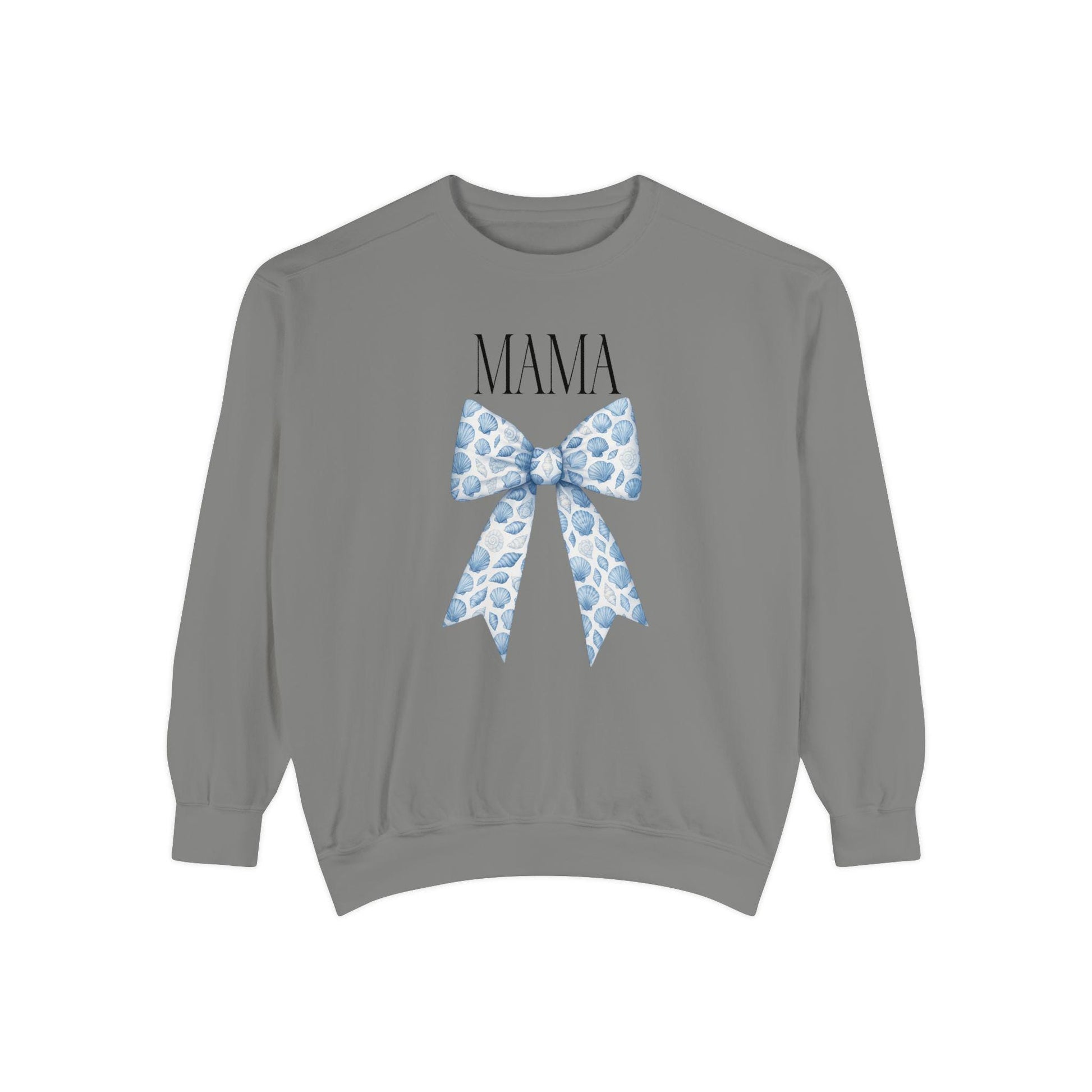 Seashell Bow Sweatshirt for Mom | Mama Seaside Theme Bow