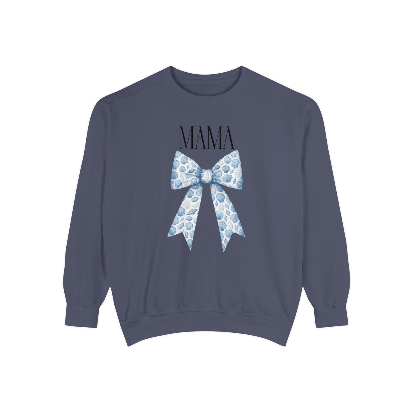 Seashell Bow Sweatshirt for Mom | Mama Seaside Theme Bow