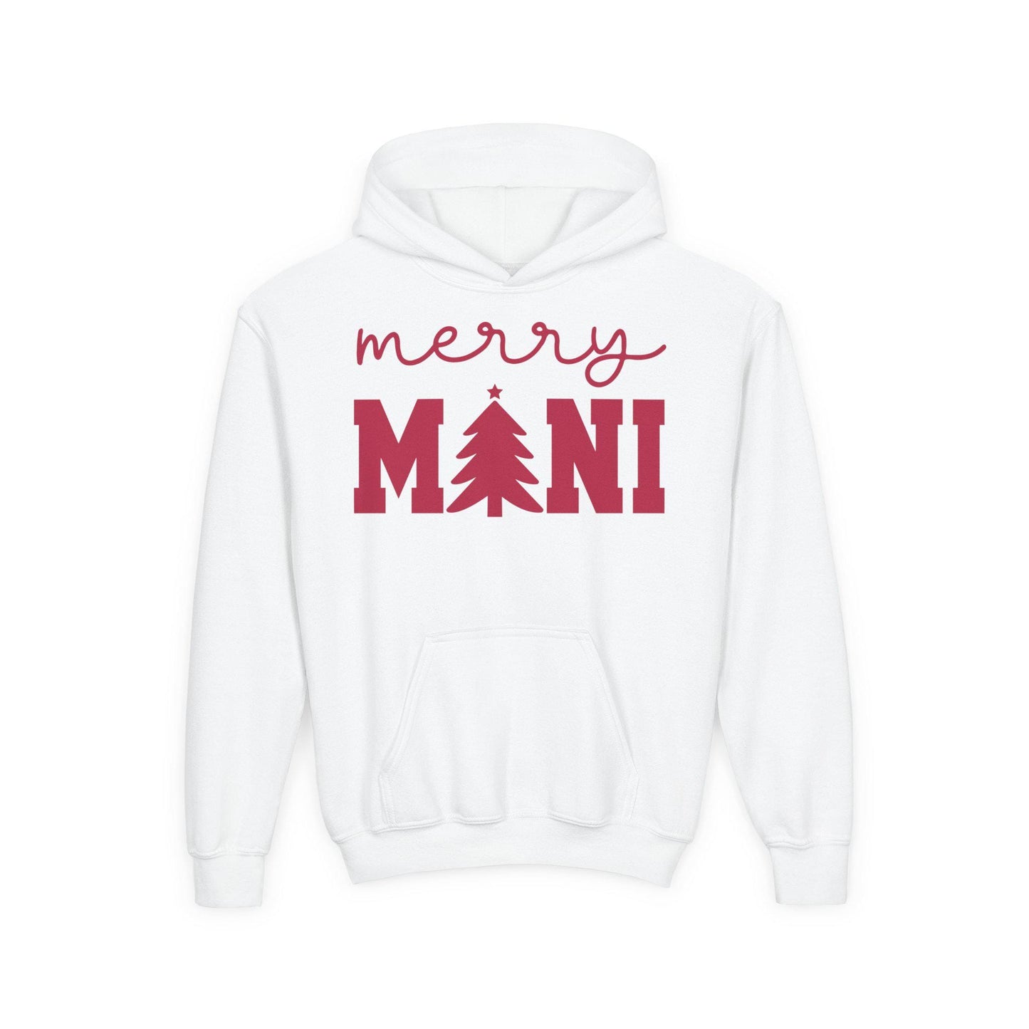 Merry Mini Christmas tree Youth Hoodie | Matching Girls Christmas Sweatshirt