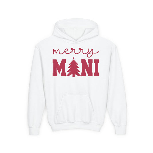 Merry Mini Christmas tree Youth Hoodie | Matching Girls Christmas Sweatshirt