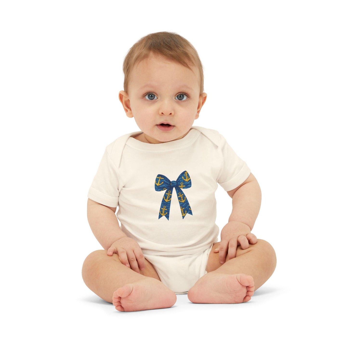 Anchor Bow Baby Onesie | Nautical Infant Outfit