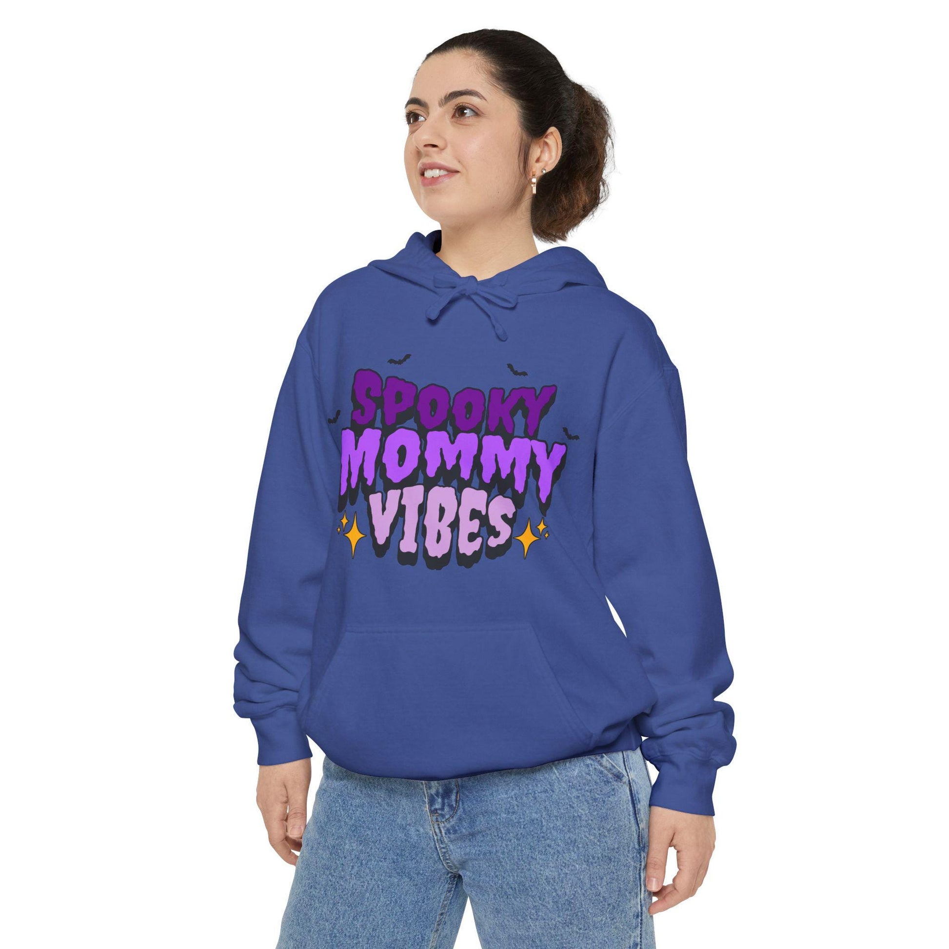Spooky Mommy Vibes Hoodie: Cotton-Blend Halloween Sweatshirt