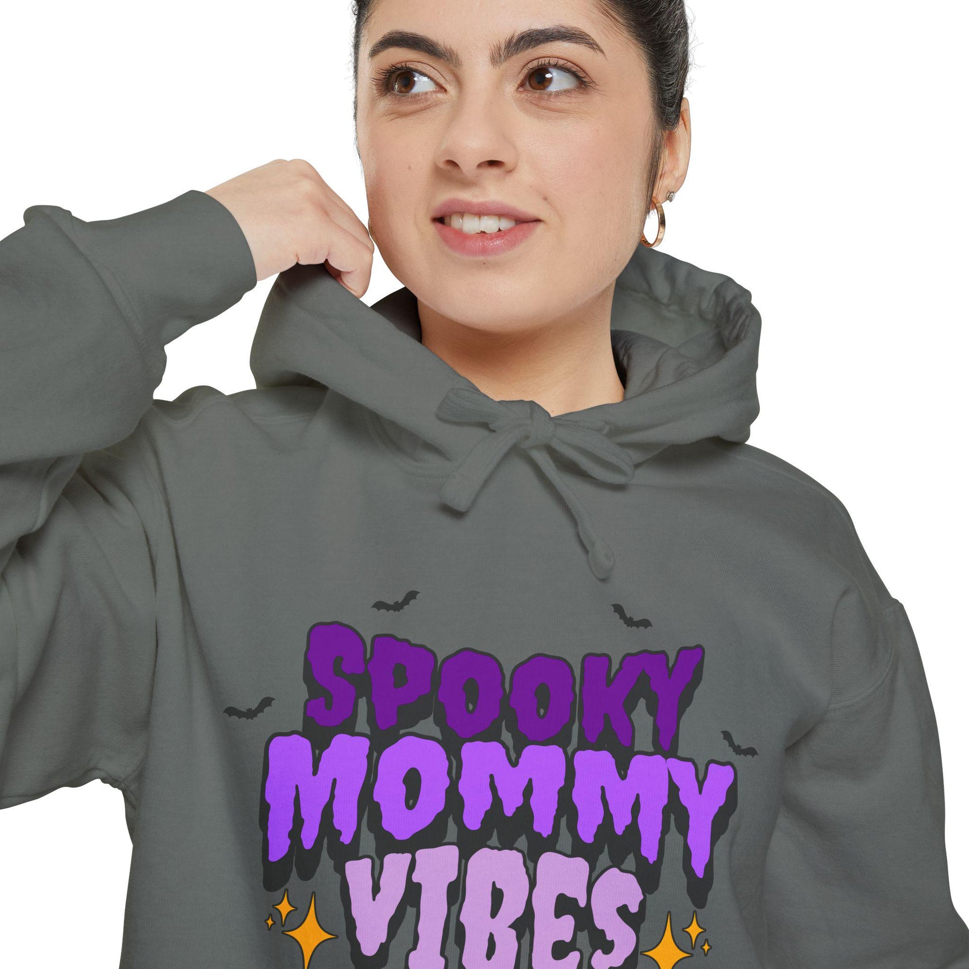 Spooky Mommy Vibes Hoodie: Cotton-Blend Halloween Sweatshirt