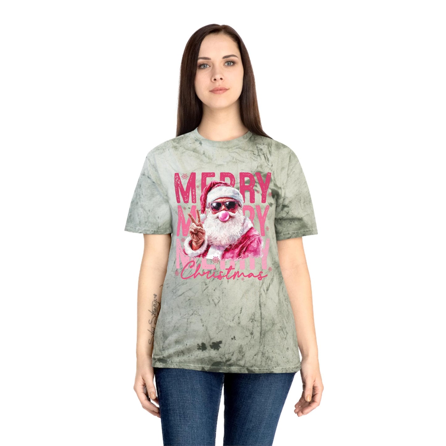 Santa Merry Christmas T-Shirt | Vintage Tie Dye Holiday Tee