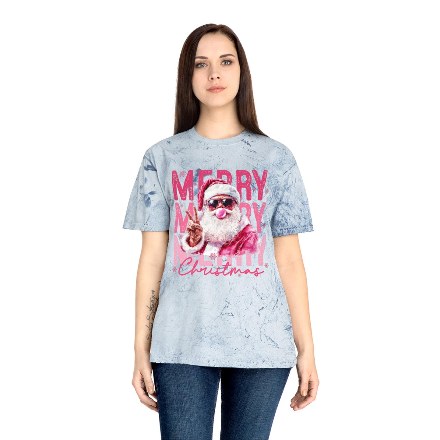 Santa Merry Christmas T-Shirt | Vintage Tie Dye Holiday Tee