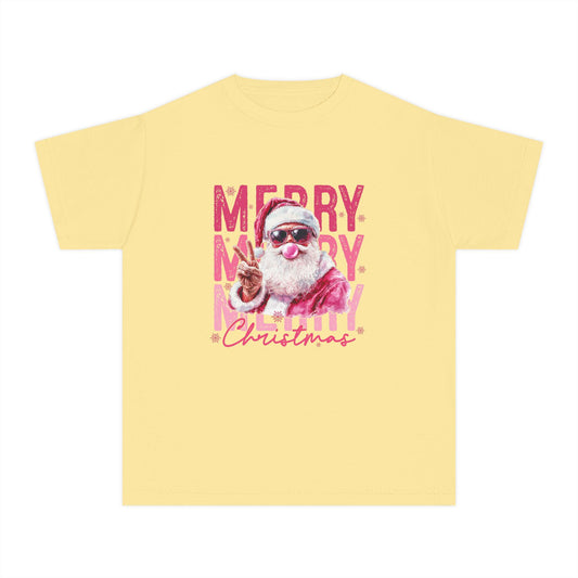 Merry Christmas Santa Youth T-Shirt | Retro Holiday Graphic
