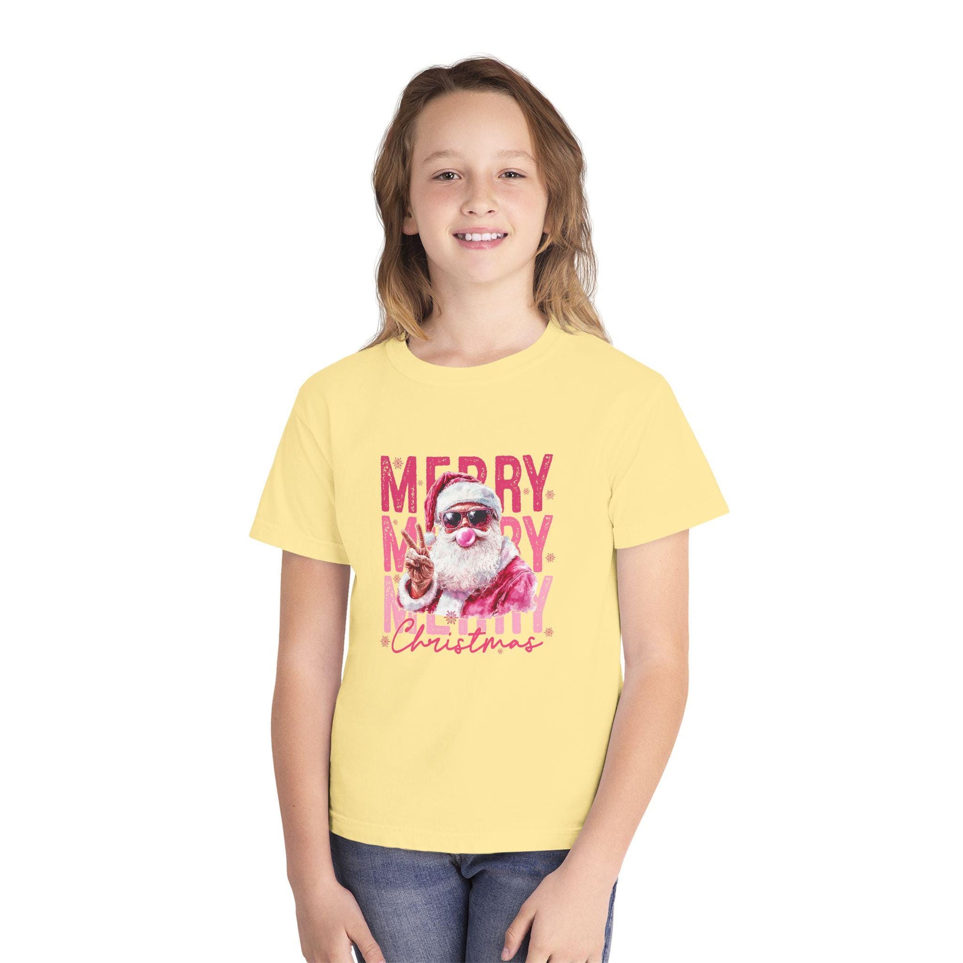 Merry Christmas Santa Youth T-Shirt | Retro Holiday Graphic