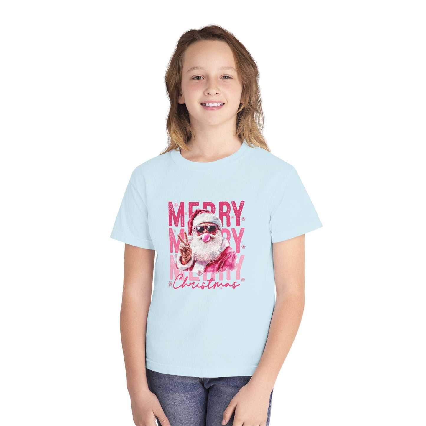 Merry Christmas Santa Youth T-Shirt | Retro Holiday Graphic