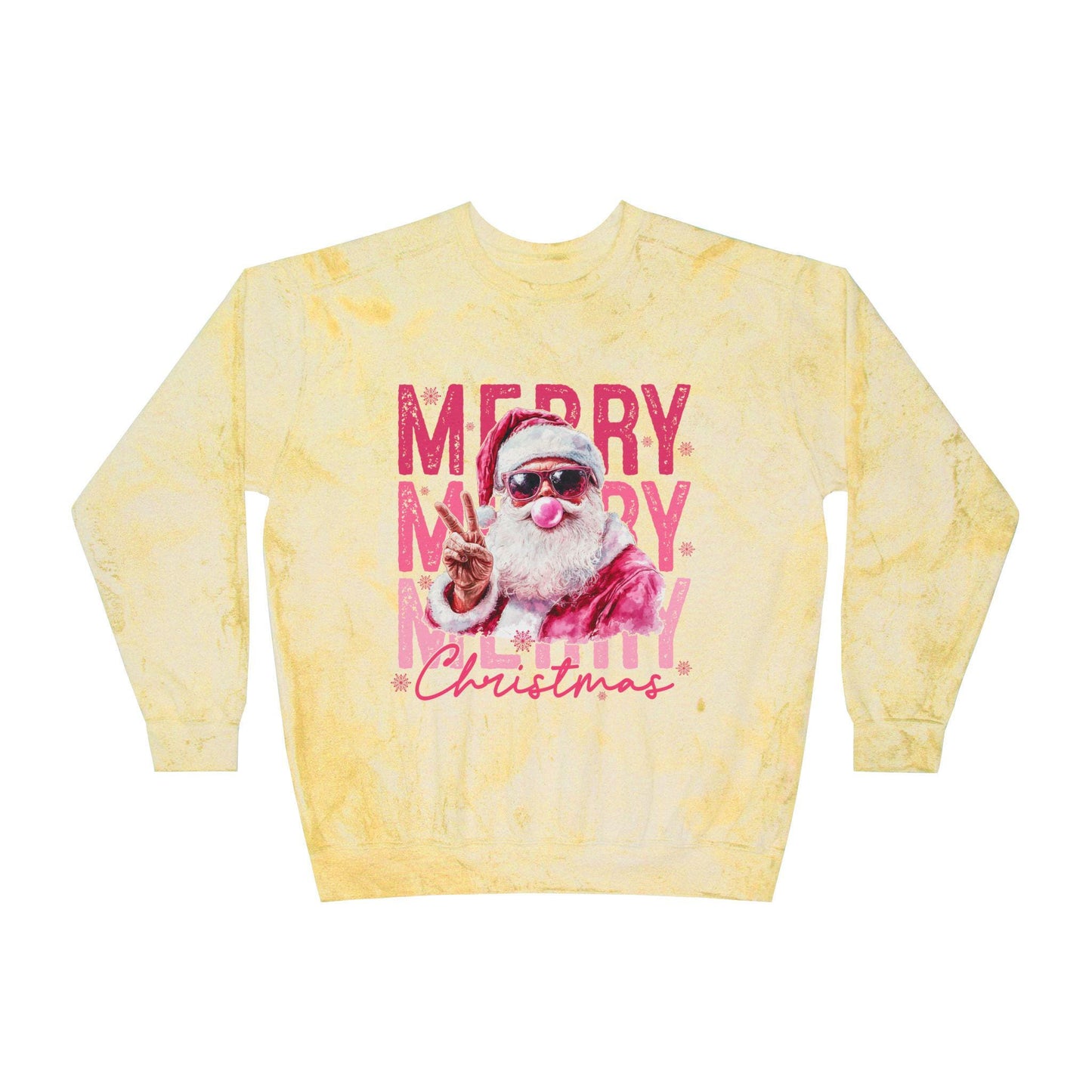 Merry Santa Christmas Crewneck Sweatshirt | Holiday Tie Dye Pullover