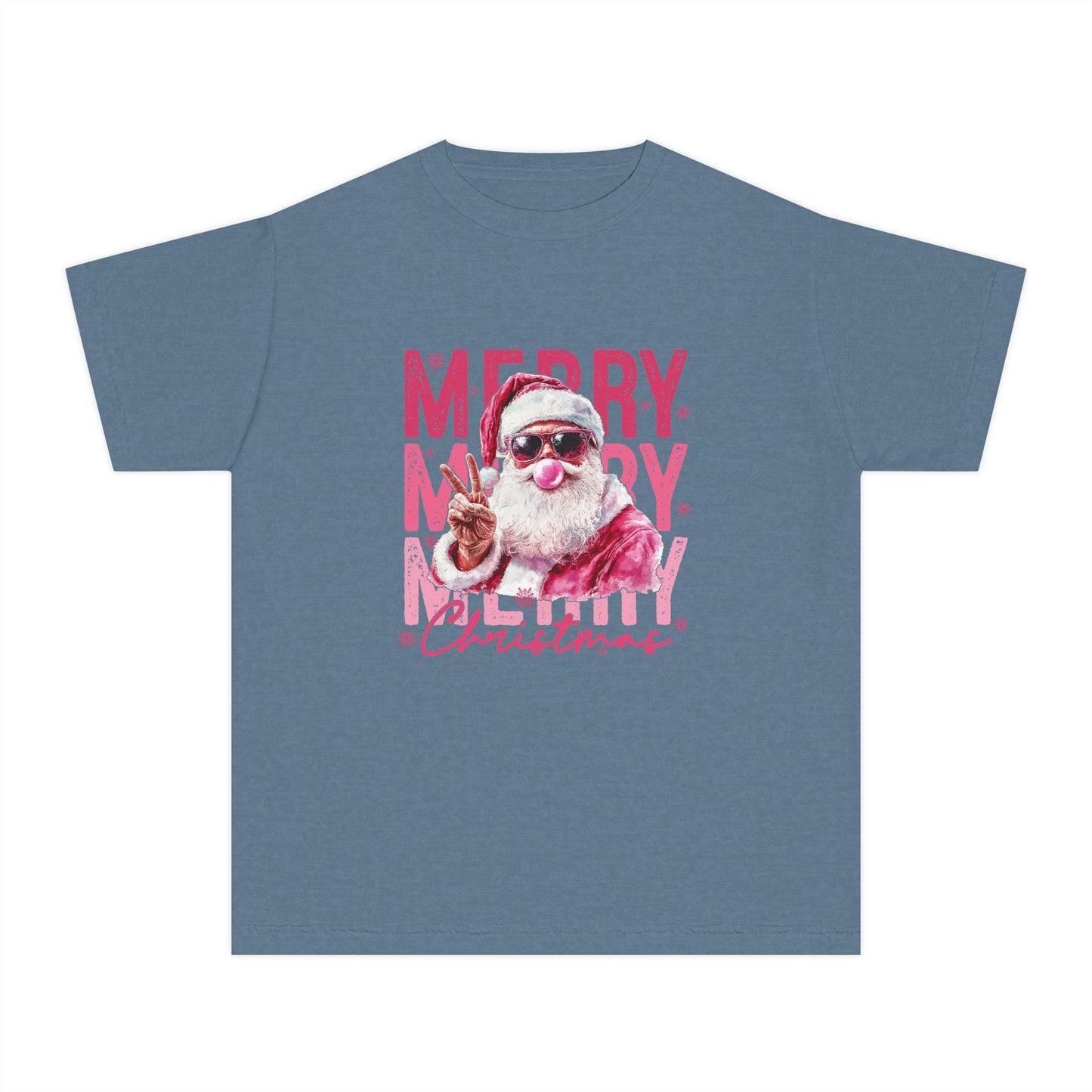 Merry Christmas Santa Youth T-Shirt | Retro Holiday Graphic