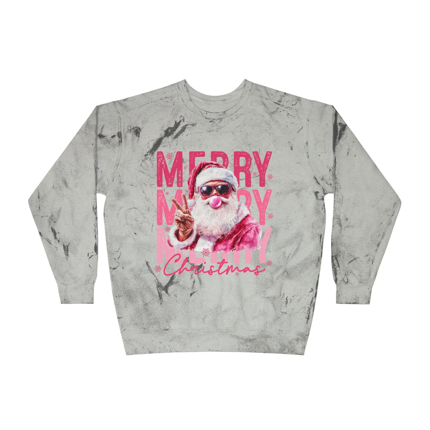 Merry Santa Christmas Crewneck Sweatshirt | Holiday Tie Dye Pullover