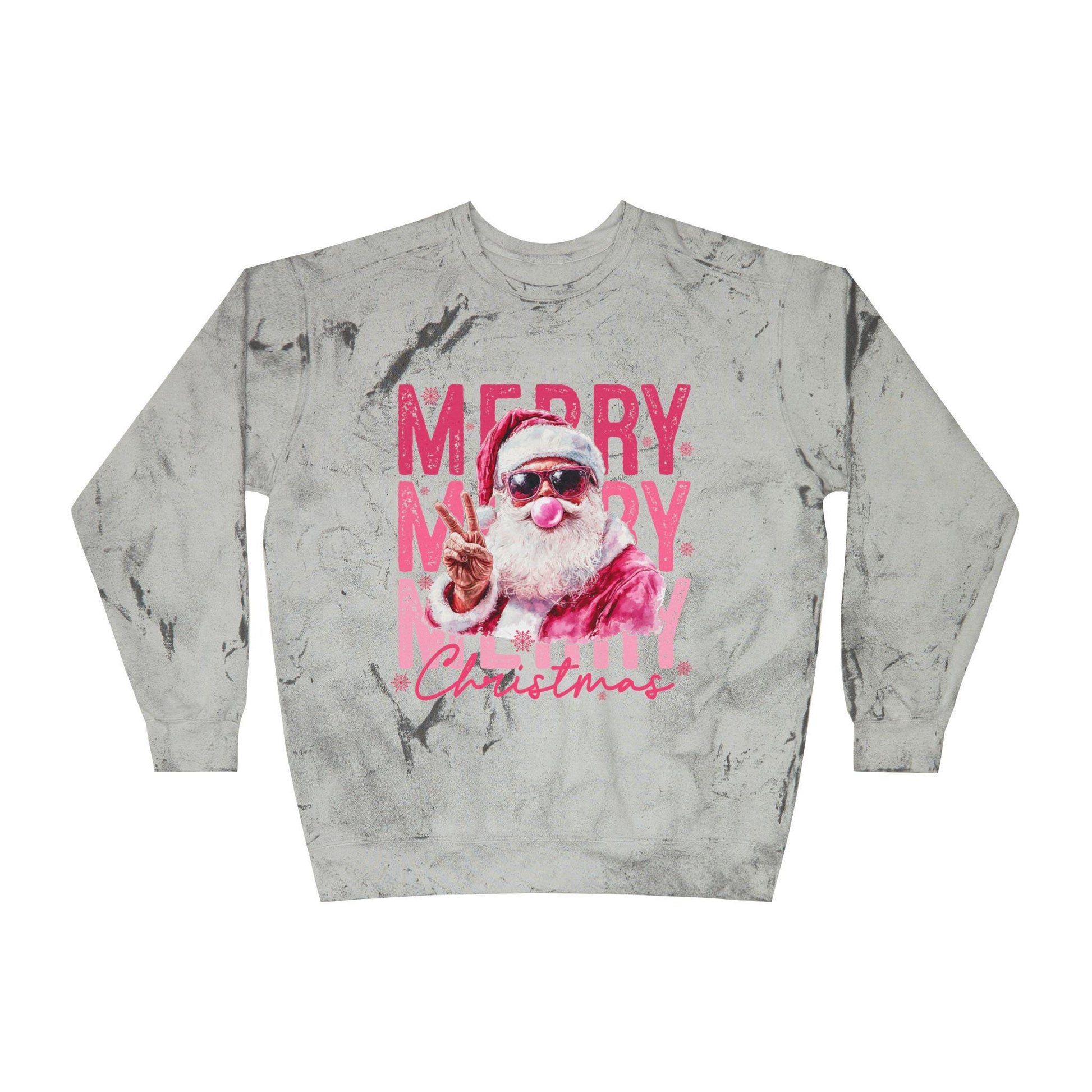 Merry Santa Christmas Crewneck Sweatshirt | Holiday Tie Dye Pullover