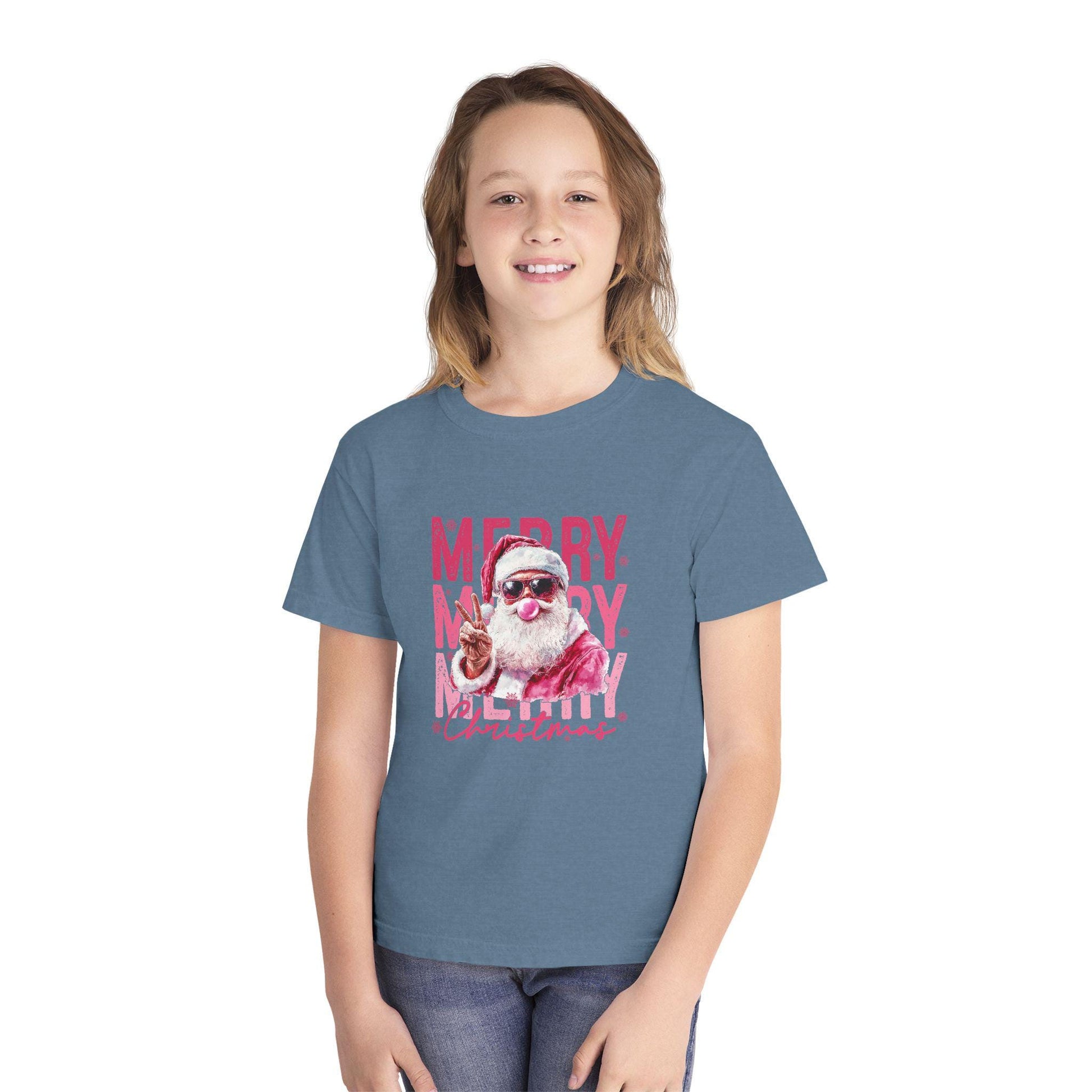 Merry Christmas Santa Youth T-Shirt | Retro Holiday Graphic