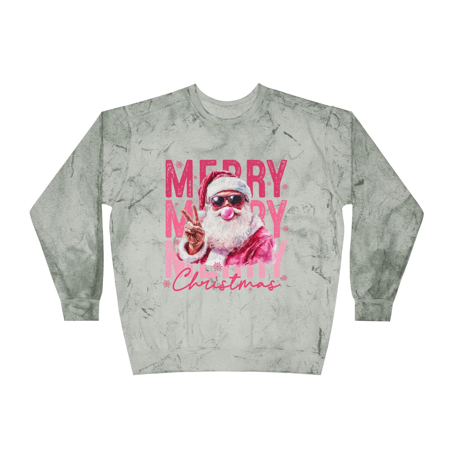 Merry Santa Christmas Crewneck Sweatshirt | Holiday Tie Dye Pullover