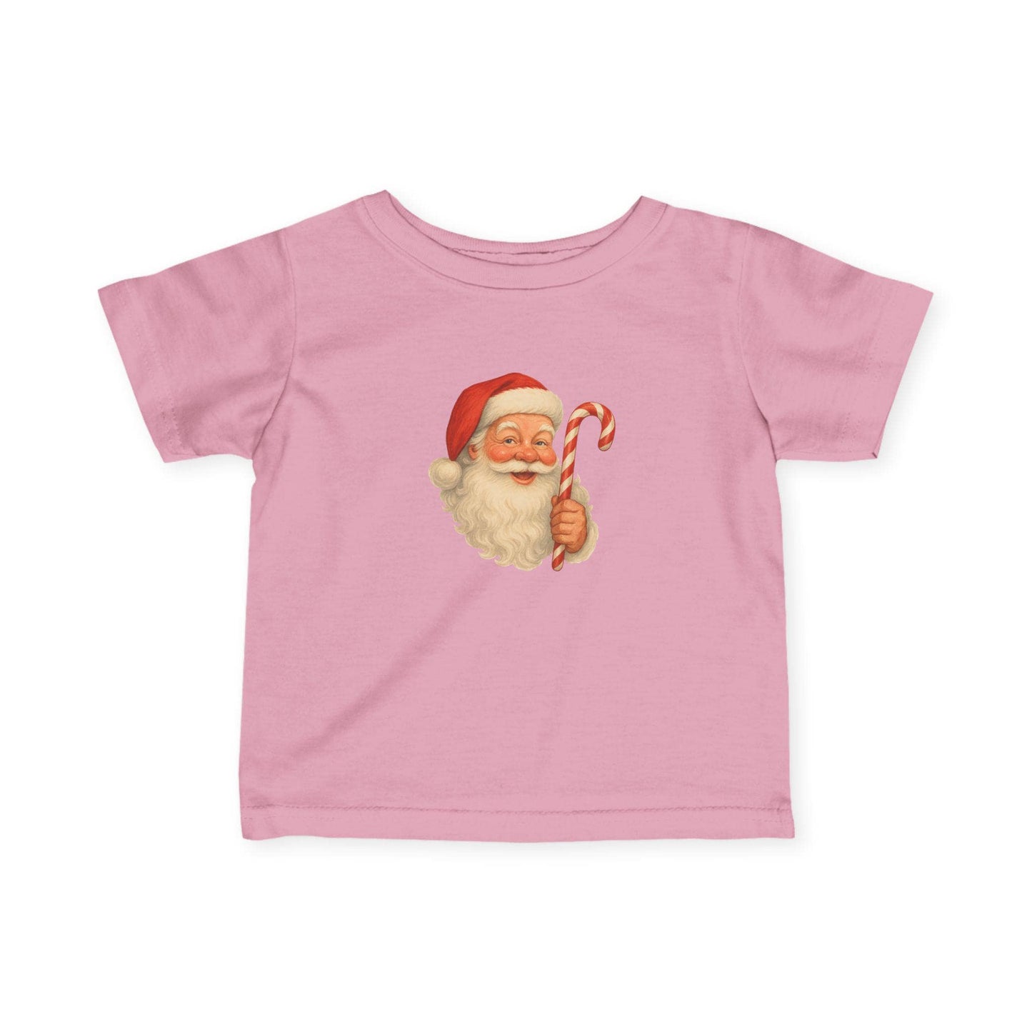Vintage Santa with Candy Cane Infant Tee | Christmas holiday baby shirt