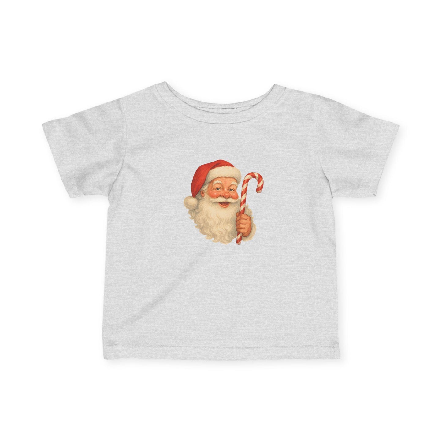 Vintage Santa with Candy Cane Infant Tee | Christmas holiday baby shirt