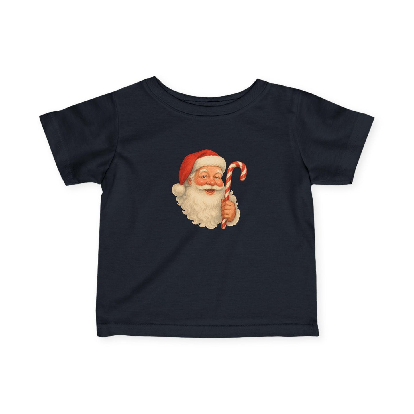 Vintage Santa with Candy Cane Infant Tee | Christmas holiday baby shirt