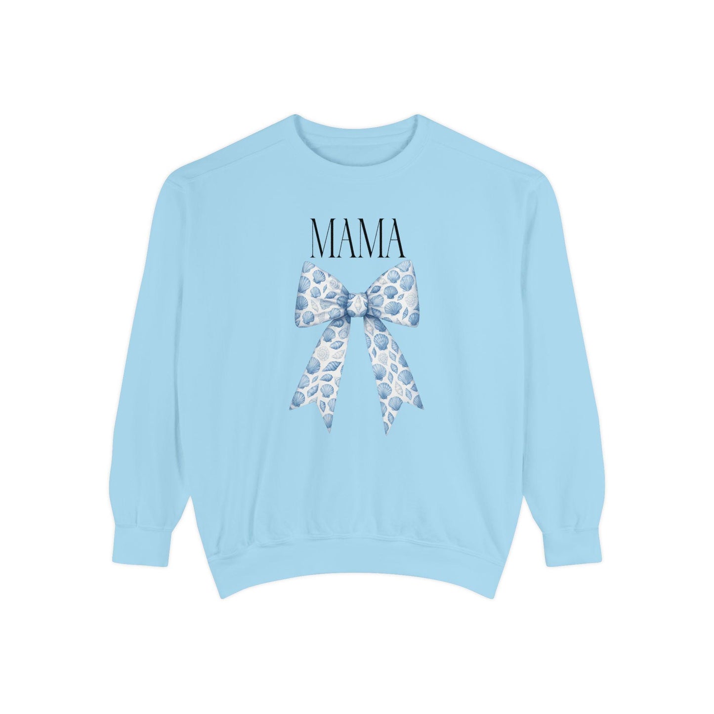Seashell Bow Sweatshirt for Mom | Mama Seaside Theme Bow
