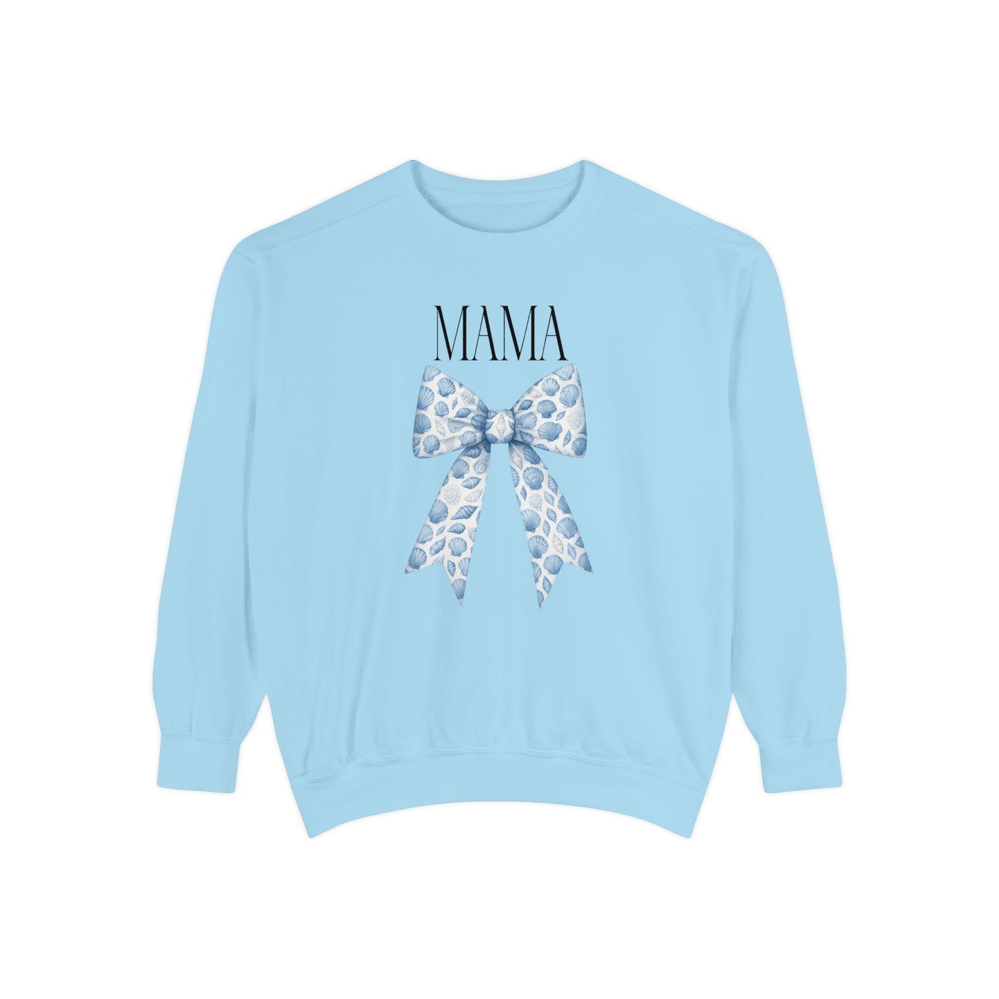 Seashell Bow Sweatshirt for Mom | Mama Seaside Theme Bow