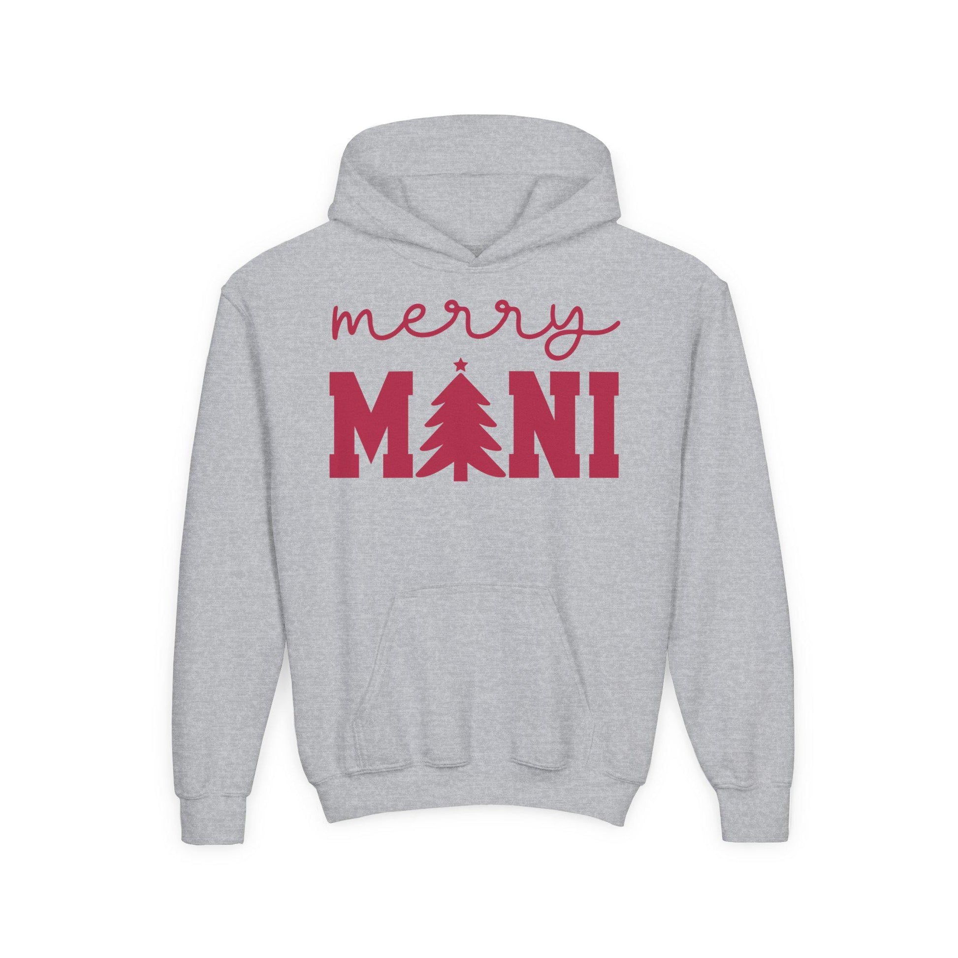 Merry Mini Christmas tree Youth Hoodie | Matching Girls Christmas Sweatshirt