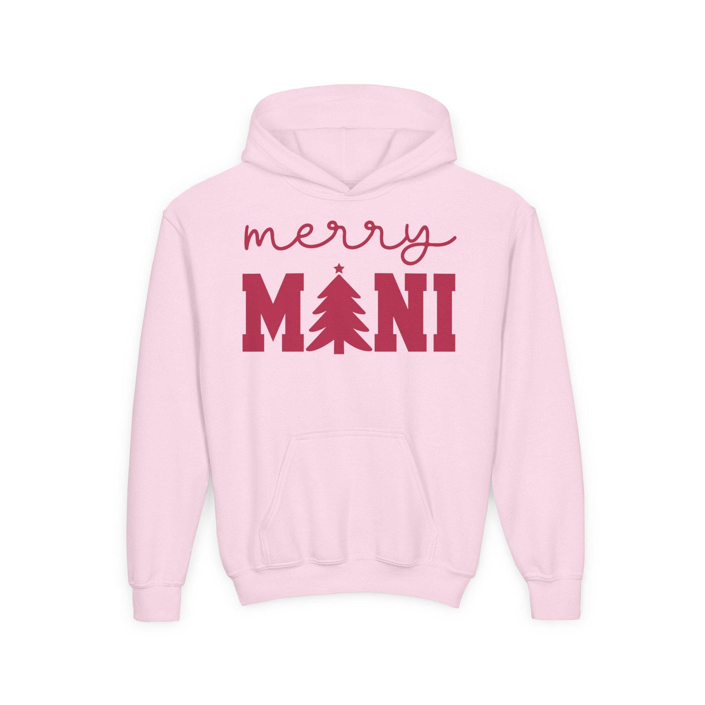 Merry Mini Christmas tree Youth Hoodie | Matching Girls Christmas Sweatshirt