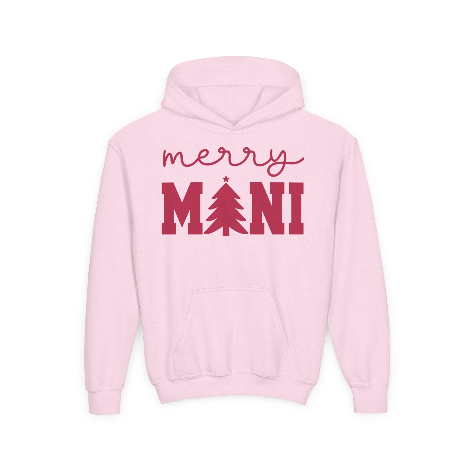 Merry Mini Christmas tree Youth Hoodie | Matching Girls Christmas Sweatshirt