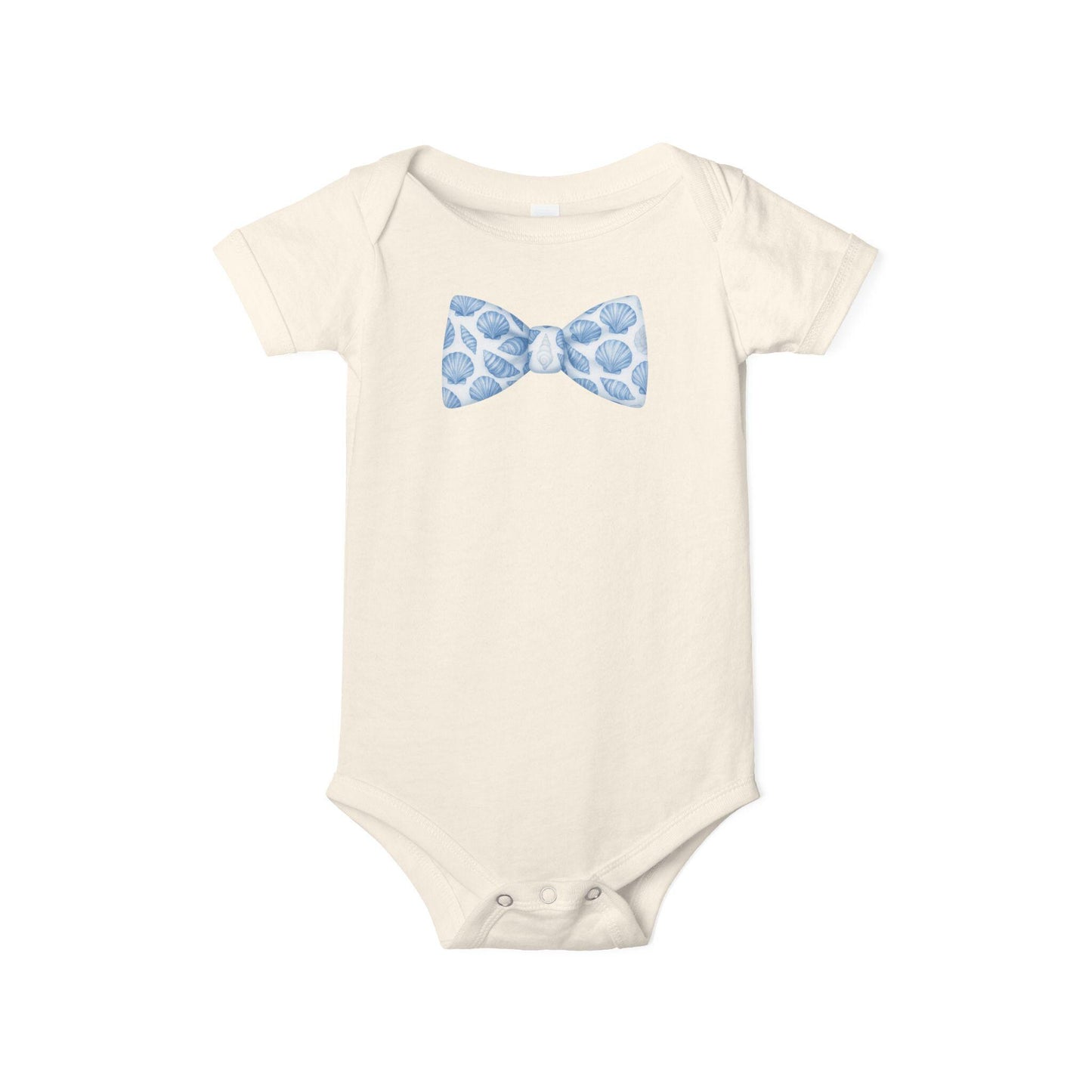 Baby Boy Seashell Bow Tie Infant Bodysuit | Infant Bowtie Onesie
