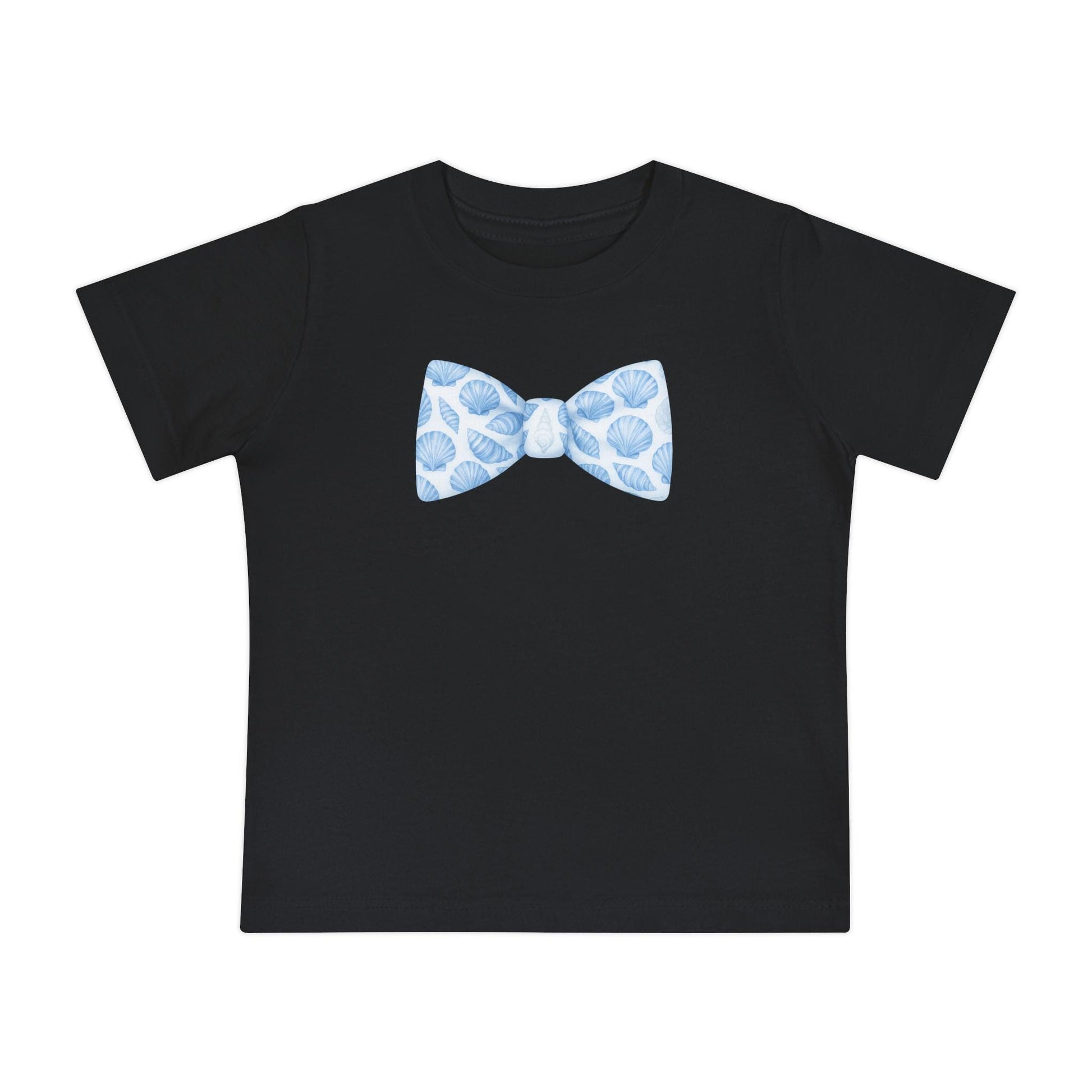 Boy Seashell Bow Tie Baby T-Shirt | Nautical Sea Shells
