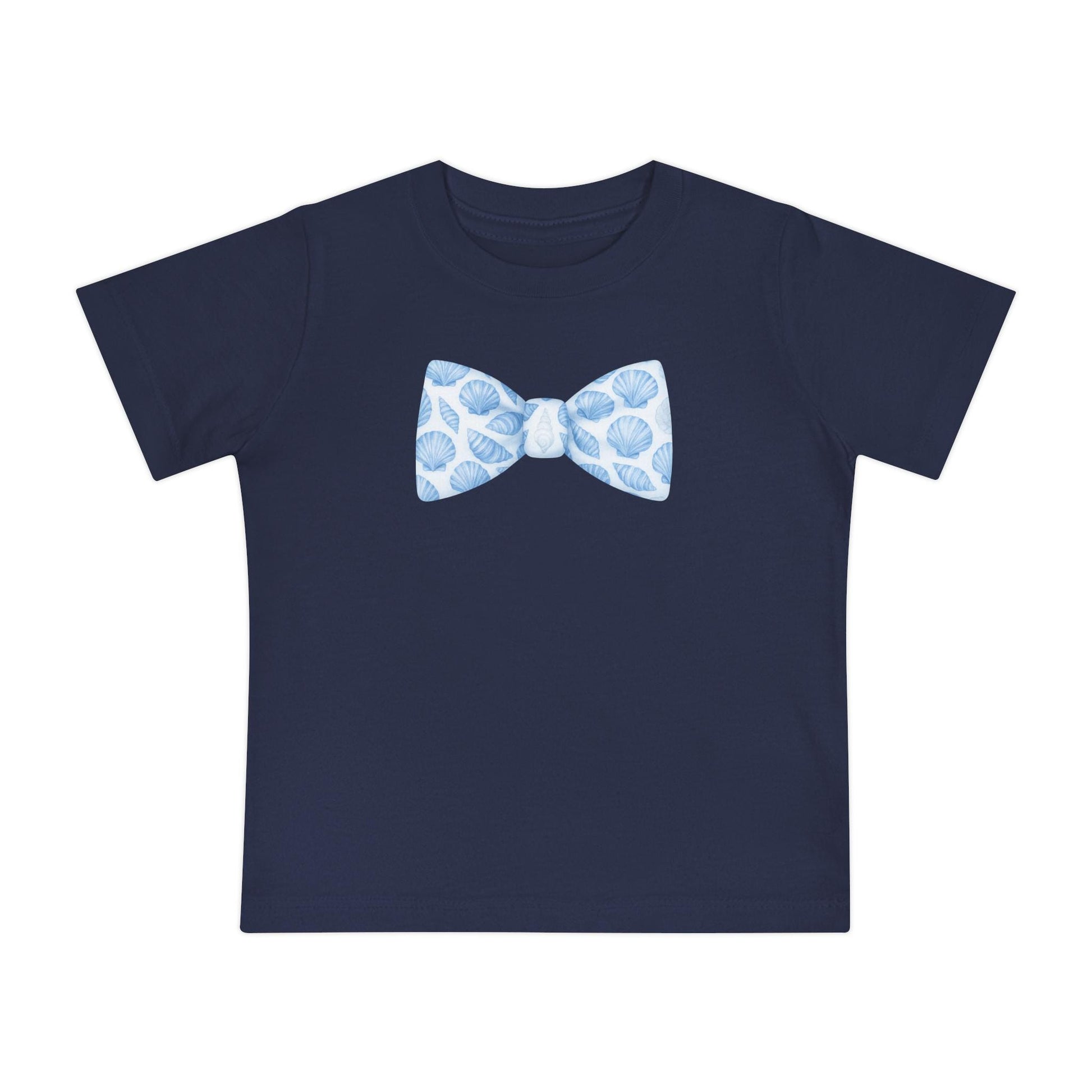 Boy Seashell Bow Tie Baby T-Shirt | Nautical Sea Shells