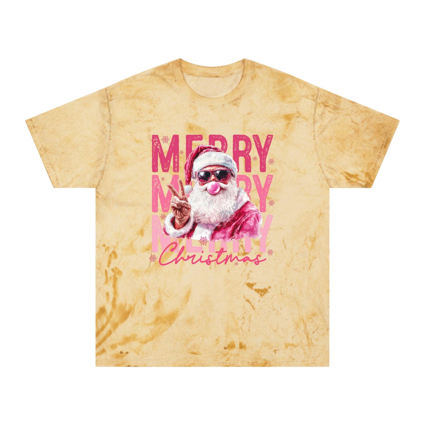 Santa Merry Christmas T-Shirt | Vintage Tie Dye Holiday Tee