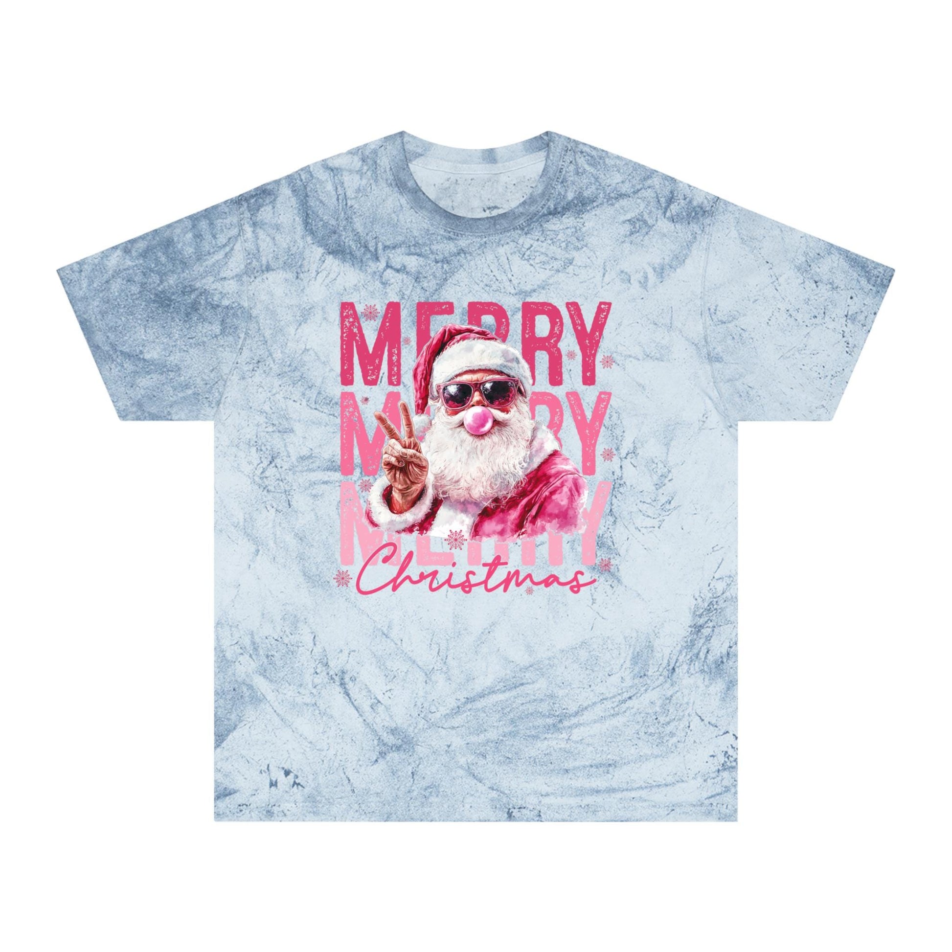 Santa Merry Christmas T-Shirt | Vintage Tie Dye Holiday Tee