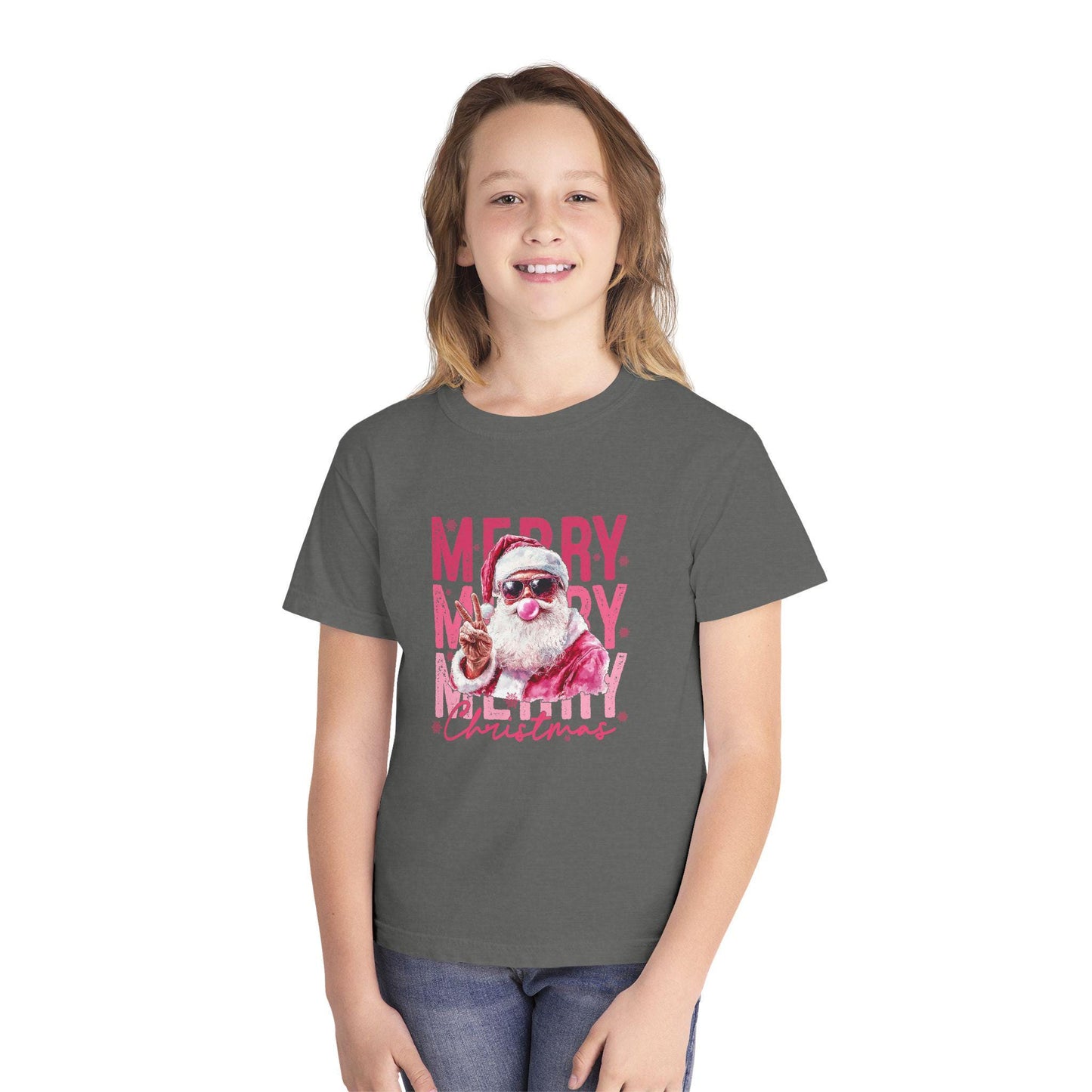 Merry Christmas Santa Youth T-Shirt | Retro Holiday Graphic