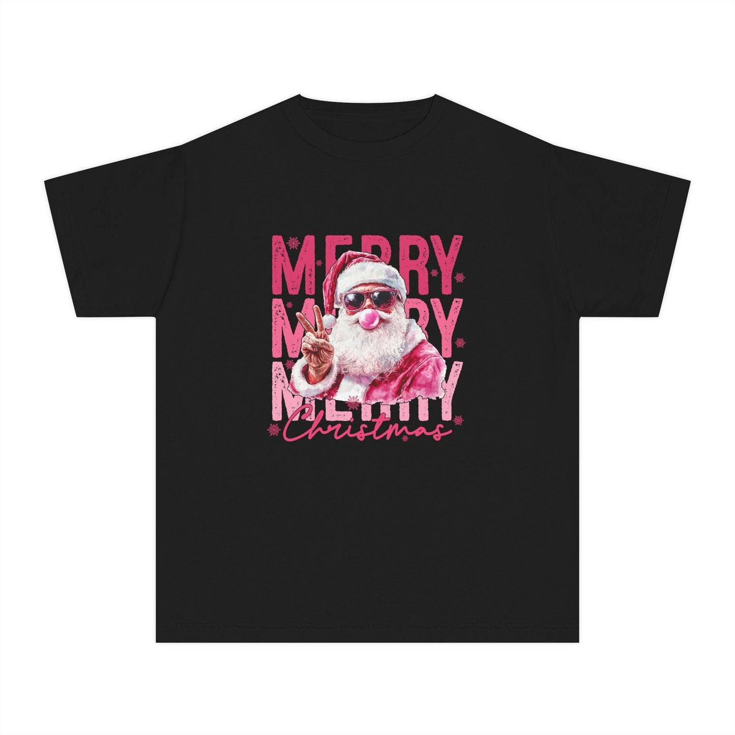Merry Christmas Santa Youth T-Shirt | Retro Holiday Graphic