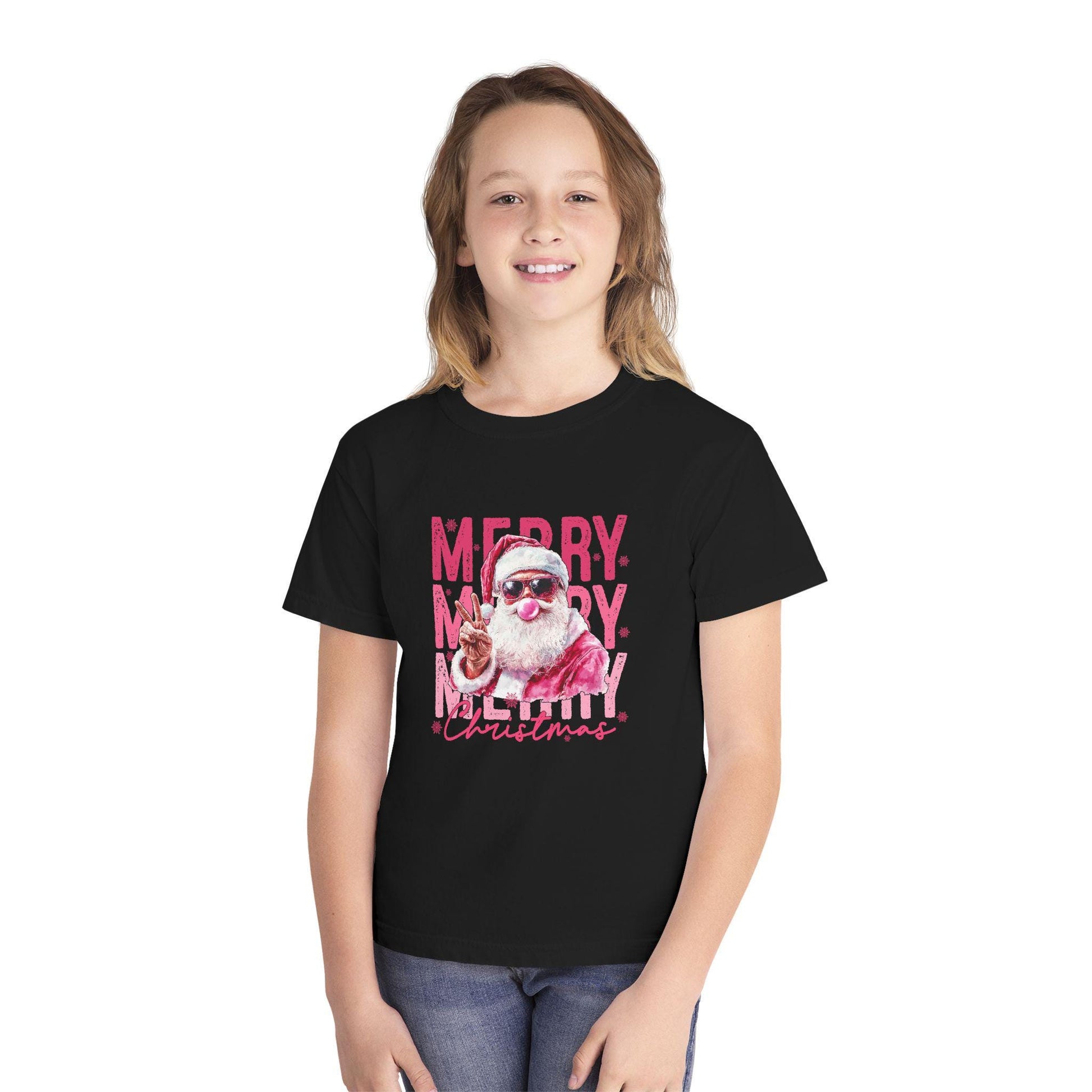 Merry Christmas Santa Youth T-Shirt | Retro Holiday Graphic