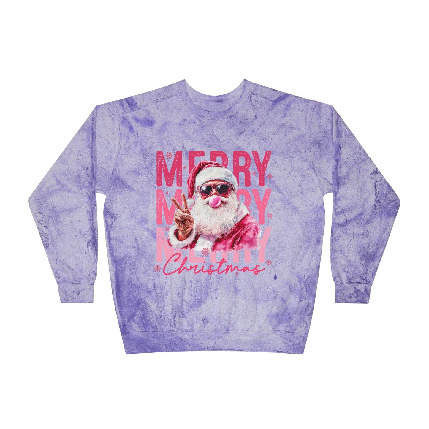 Merry Santa Christmas Crewneck Sweatshirt | Holiday Tie Dye Pullover