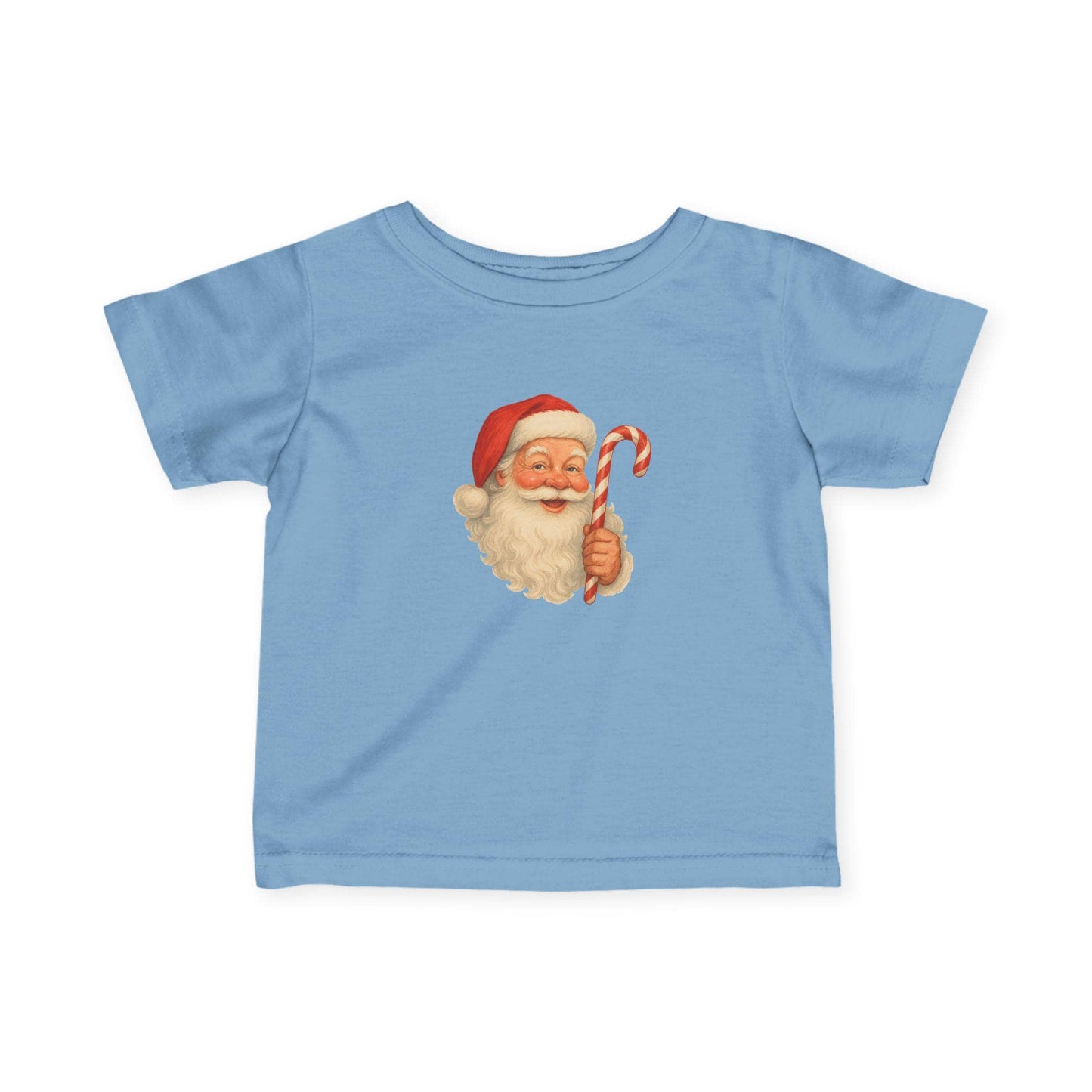 Vintage Santa with Candy Cane Infant Tee | Christmas holiday baby shirt