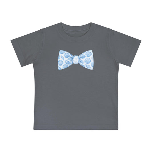 Boy Seashell Bow Tie Baby T-Shirt | Nautical Sea Shells