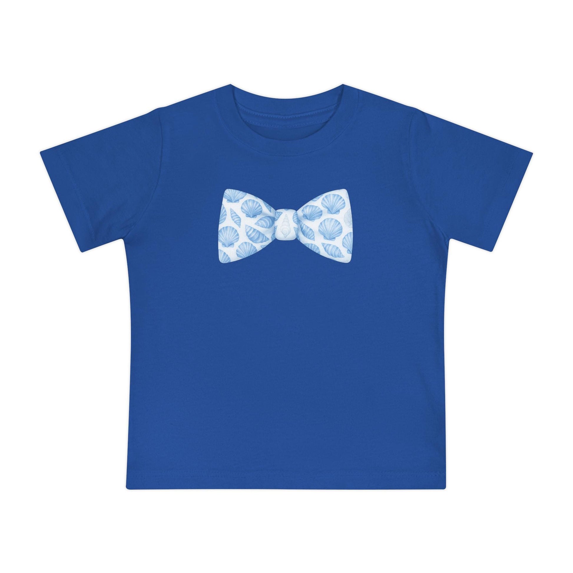 Boy Seashell Bow Tie Baby T-Shirt | Nautical Sea Shells