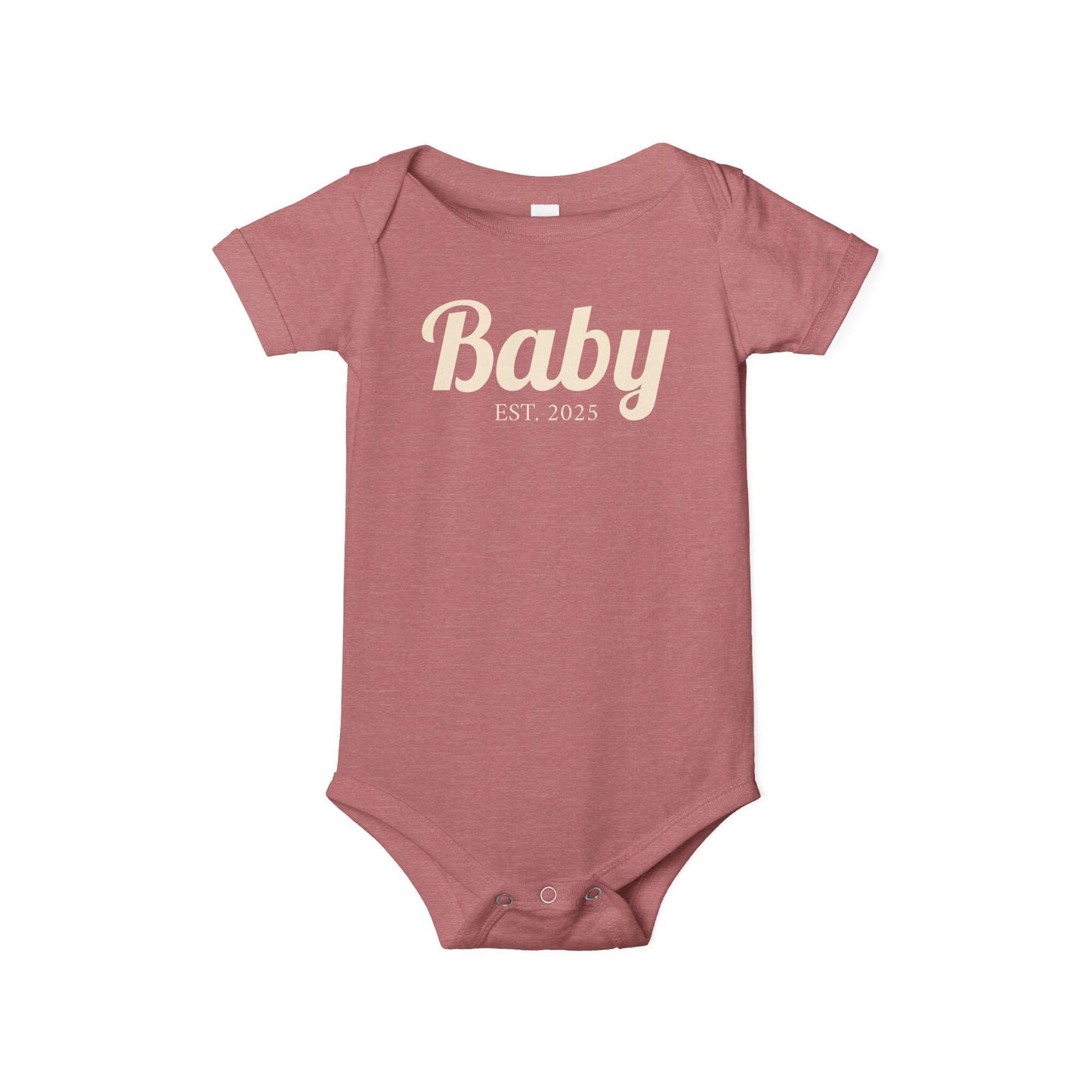 Baby EST. 2025 Infant Jersey One Piece | Baby Bodysuit