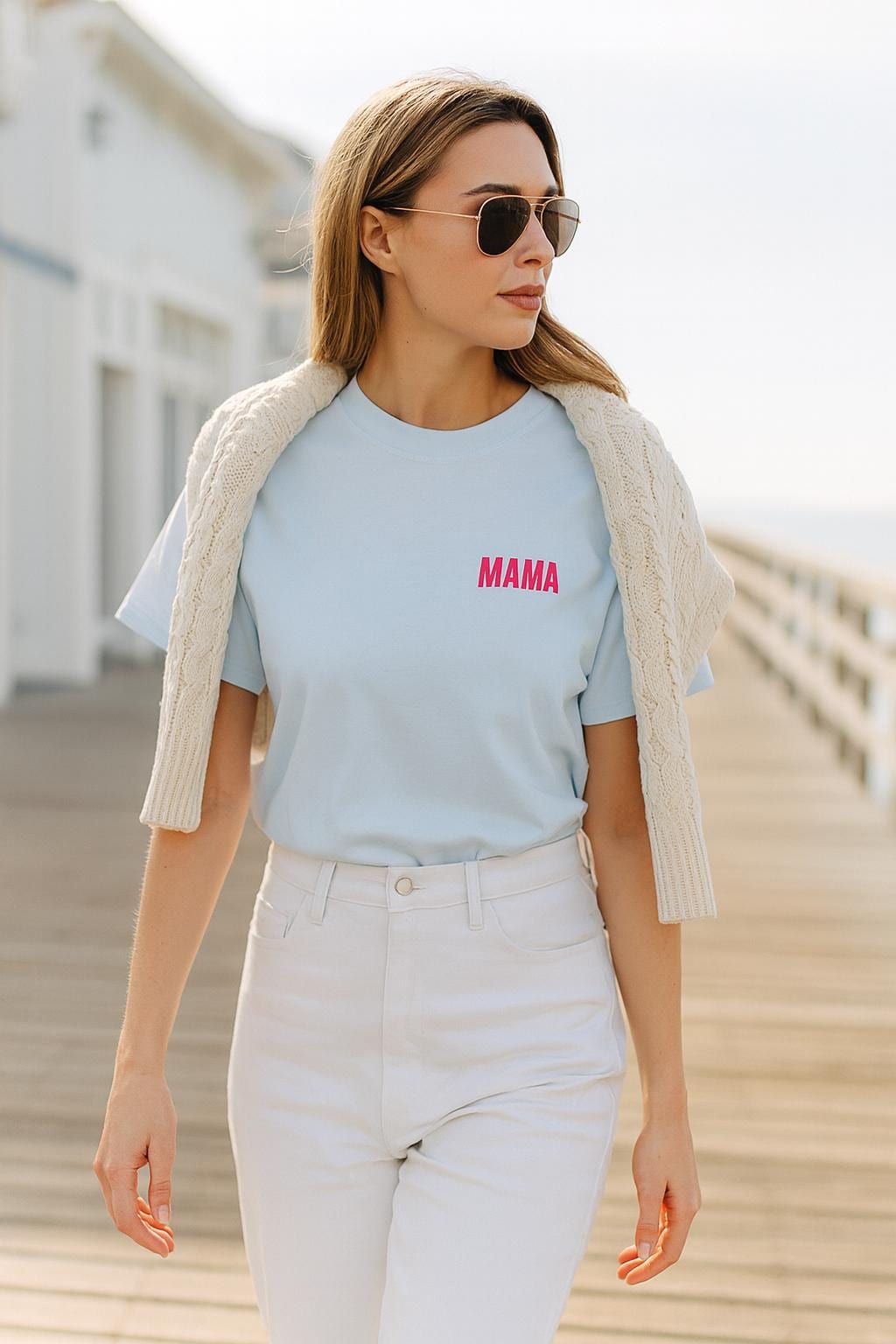 Mama Embroidered T-Shirt: Garment-Dyed Ring-Spun Cotton Tee